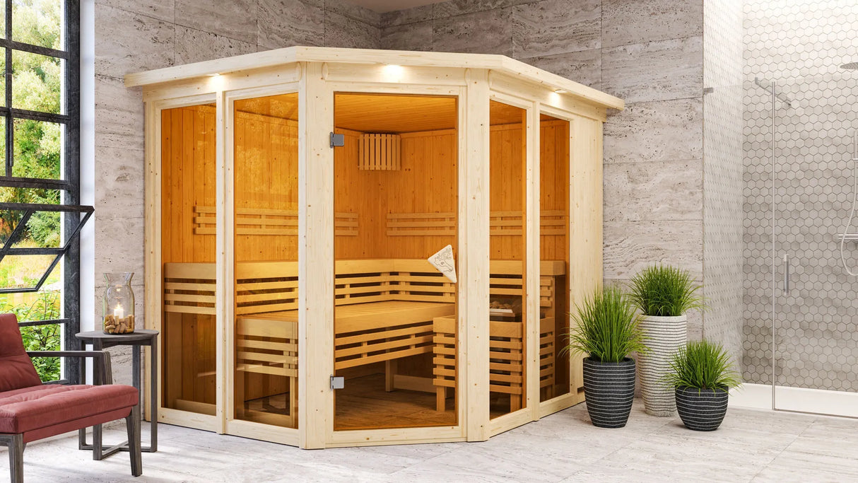 Karibu | Ainur 3 Sauna met Dakkraag
