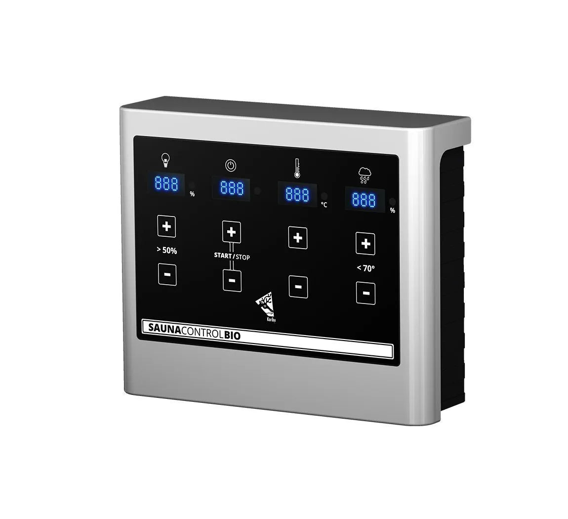 Karibu | Ainur 3 Sauna met Dakkraag | Biokachel 9 kW Externe Bediening