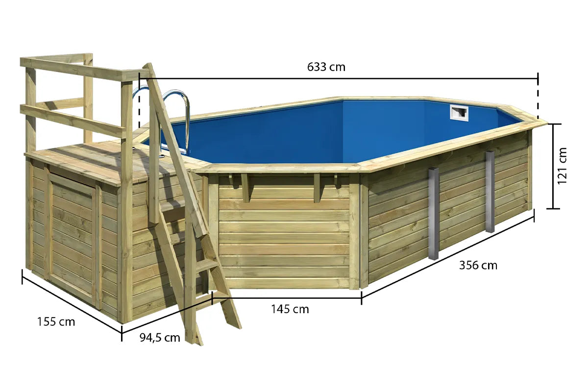 Karibu | Zwembad X4 met Filterpakket en Terras