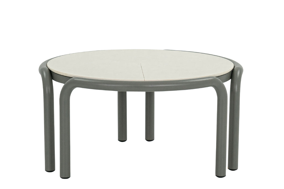 Apple Bee | Lugano Koffietafel Ø79,5 cm | Sintered Stone Travetino White