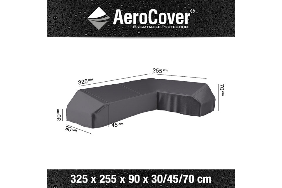 Platinum AeroCover | Loungesethoes 325 x 255 x 90 x 30-45-70(h) | L-Platform Rechts
