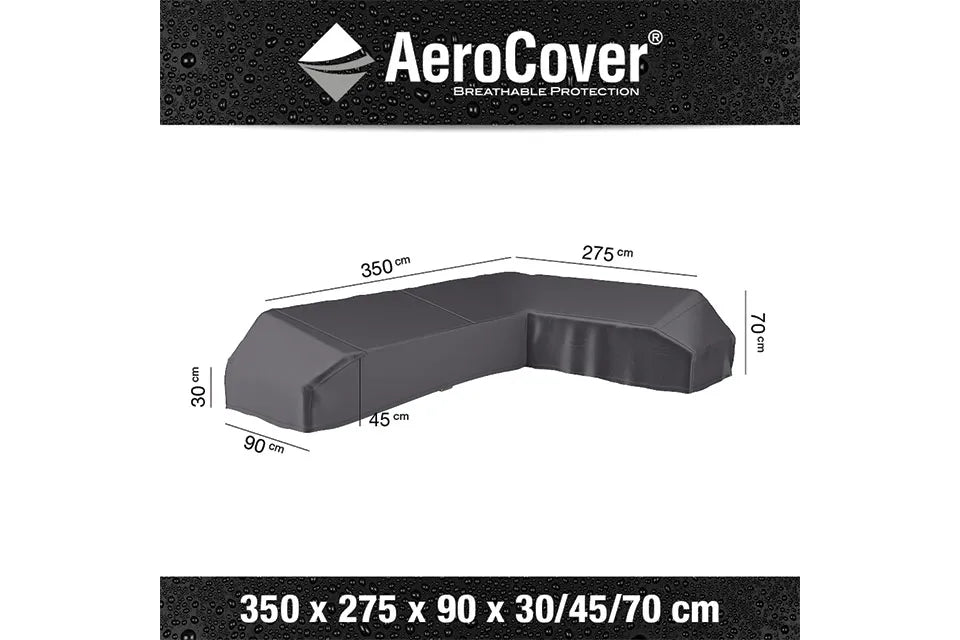 Platinum AeroCover | Loungesethoes 350 x 275 x 90 x 30-45-70(h) | L-Platform Rechts