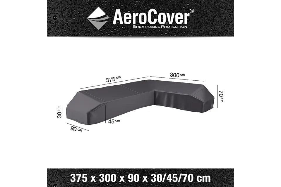 Platinum AeroCover | Loungesethoes 375 x 300 x 90 x 30-45-70(h) | L-Platform Rechts