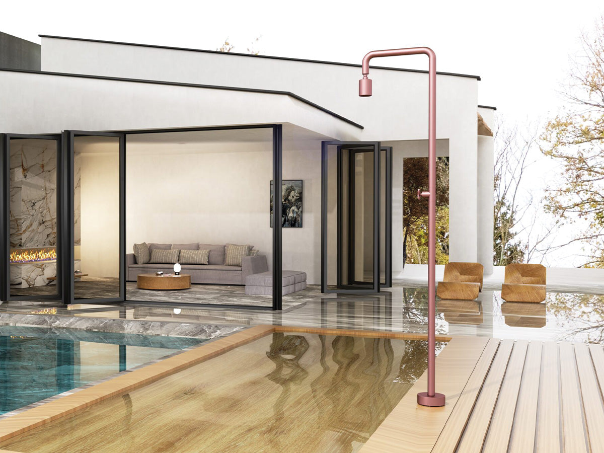 Poolimex | Pool Buitendouche Koud | RVS Coral Pink