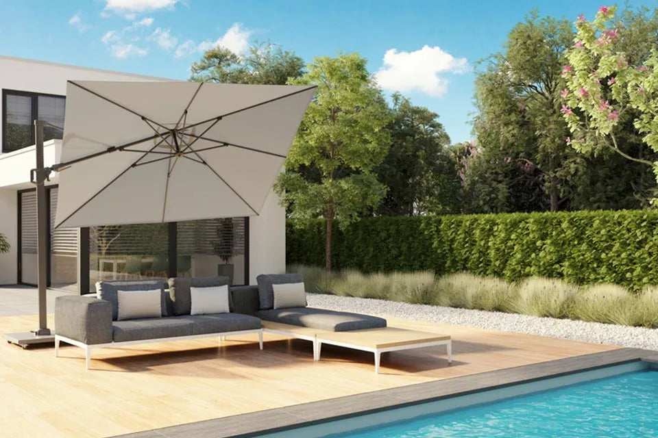 Platinum Sun & Shade | Challenger T² Zweefparasol Premium 350 x 260 cm | Havanna