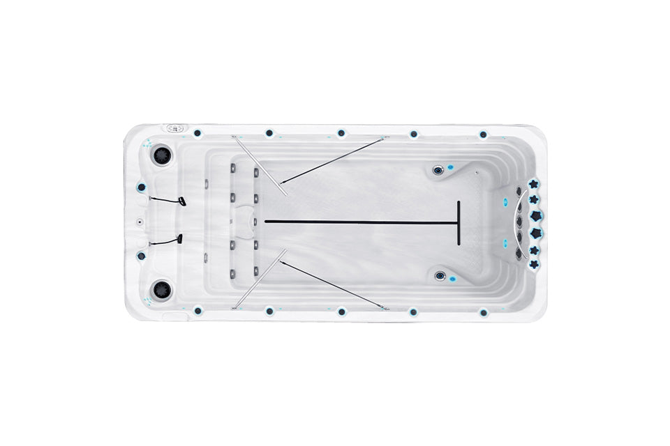 Fitness 2 Deep Swimspa | Sterling White with DARK GREY