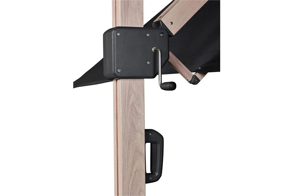 Platinum Sun & Shade | Icon Zweefparasol Premium 350 x 350 cm Houtlook | Faded Black