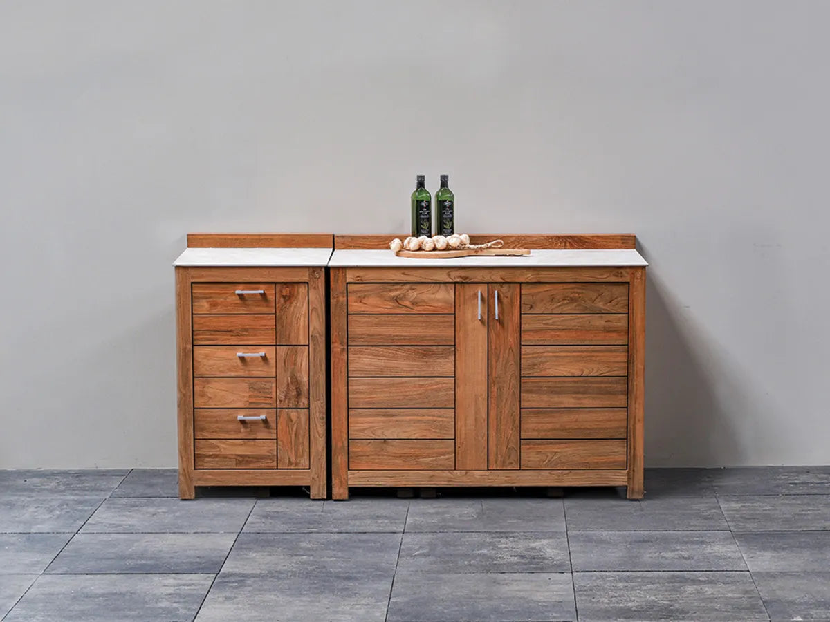 Passion Grills | Milano Buitenkeuken Opstelling 04 | Albastro Cream