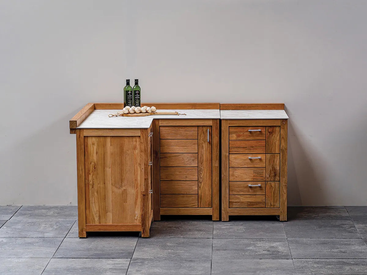 Passion Grills | Milano Buitenkeuken Opstelling 07 | Albastro Cream