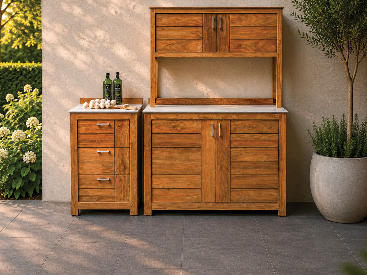Passion Grills | Milano Buitenkeuken Opstelling 08 | Albastro Cream