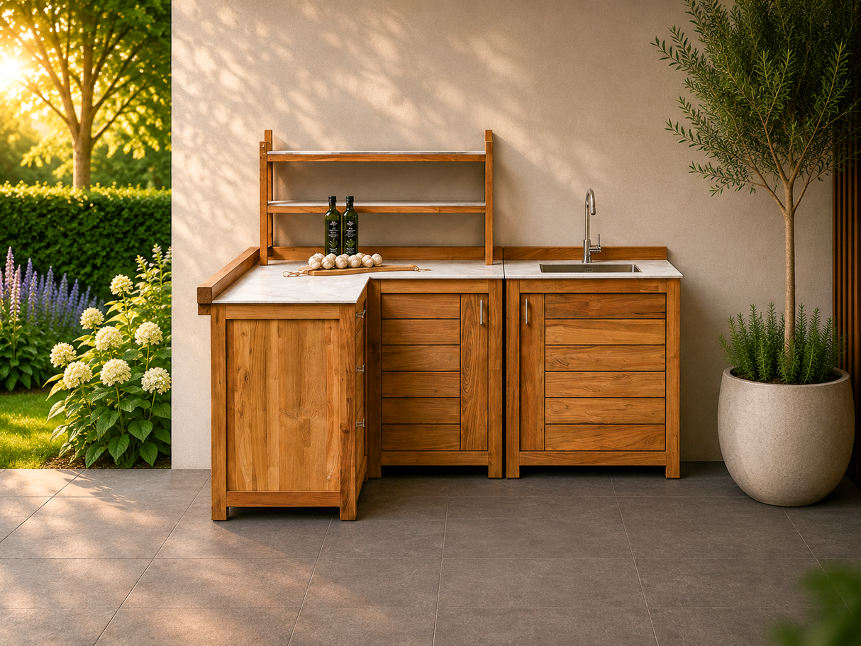 Passion Grills | Milano Buitenkeuken Opstelling 12 | Albastro Cream