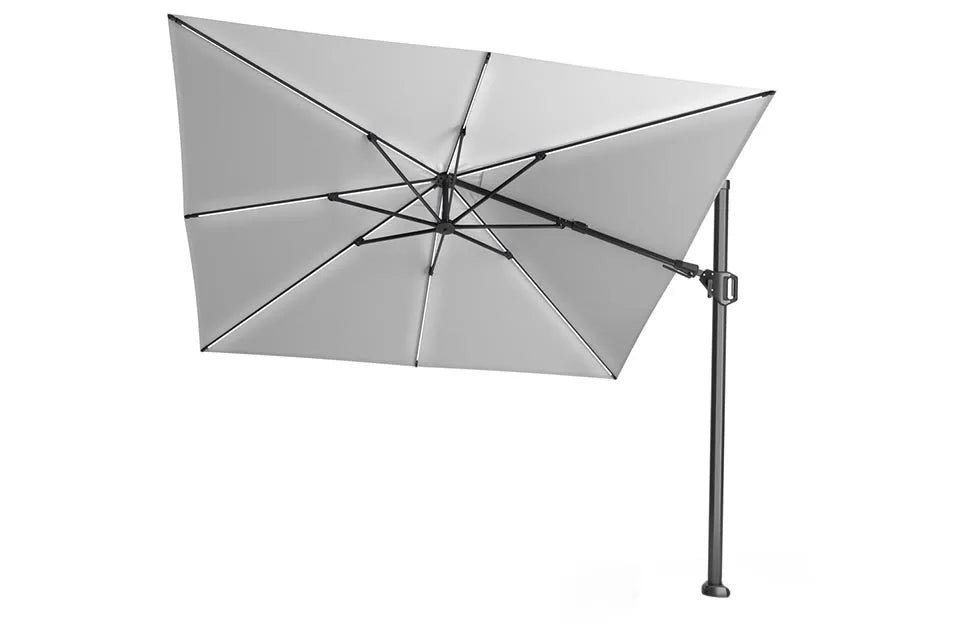 Platinum Sun & Shade | Challenger T² Zweefparasol Glow 300 x 300 cm | Lichtgrijs