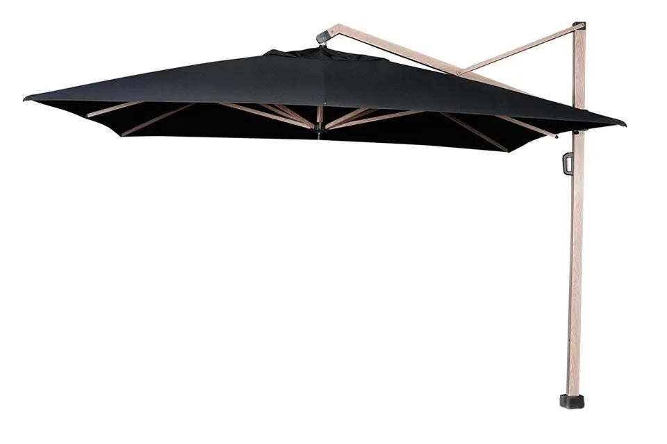 Platinum Sun & Shade | Icon Zweefparasol Premium 350 x 350 cm Houtlook | Faded Black