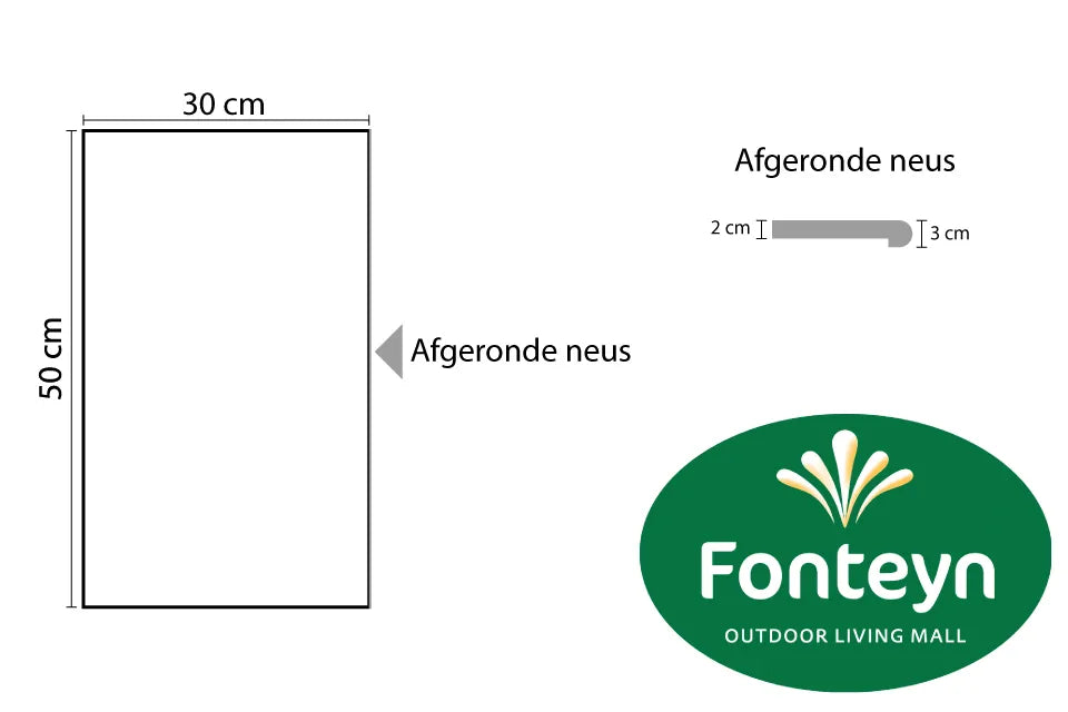 Fonteyn | Zwembad Randsteen | Randtegel 50 x 30 met Afgeronde Neus