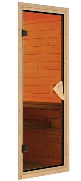 Karibu | Lilja Sauna met Dakkraag | Bronzeglas Deur