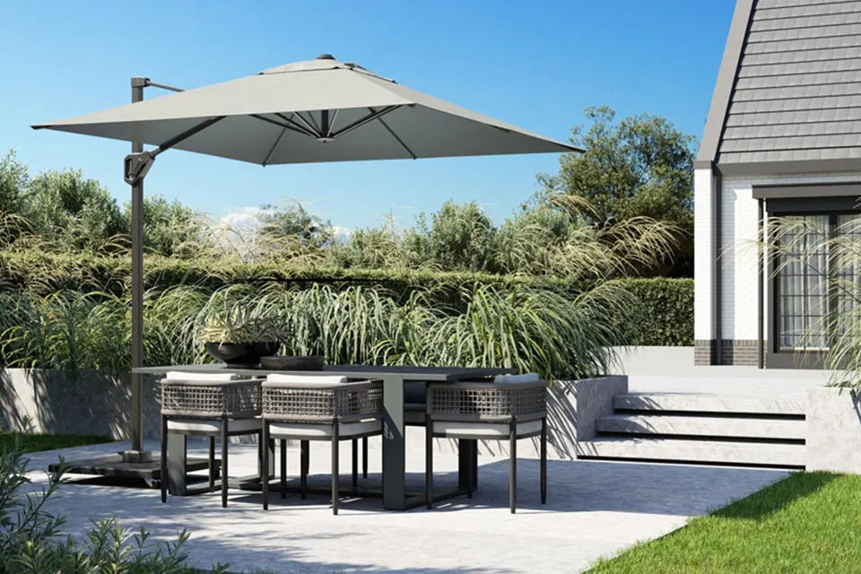 Platinum Sun & Shade | Voyager T¹ Zweefparasol 300 x 200 cm | Lichtgrijs
