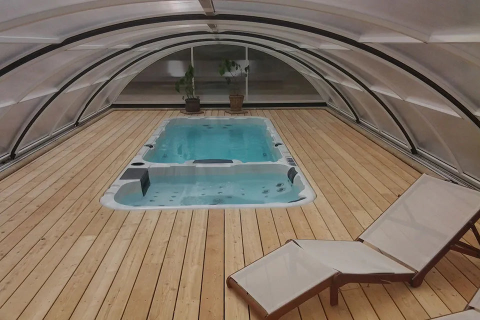 Aquatic 3 Deep Swimspa | Sterling White with DARK GREY