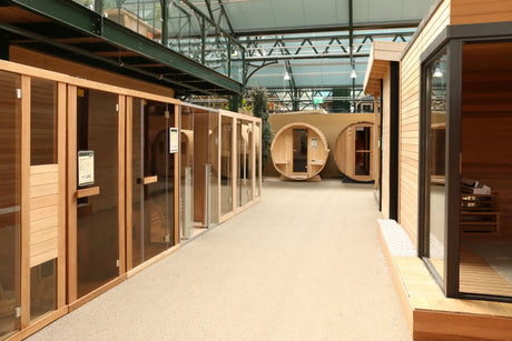 Sauna's in de Fonteyn showroom in Uddel