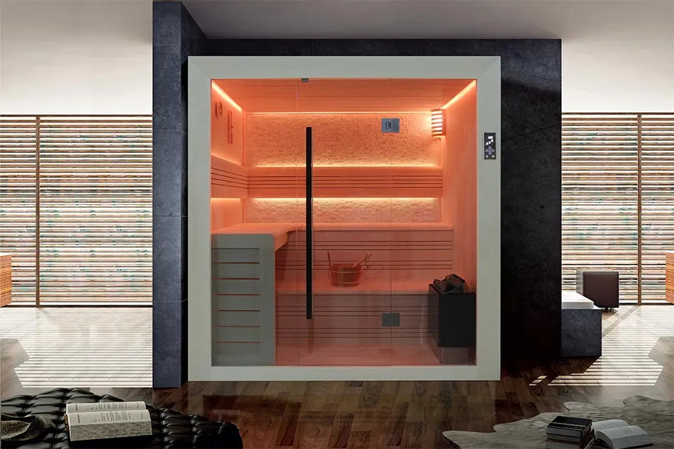Fonteyn | Luxor 220 Sauna komplett | White Stone