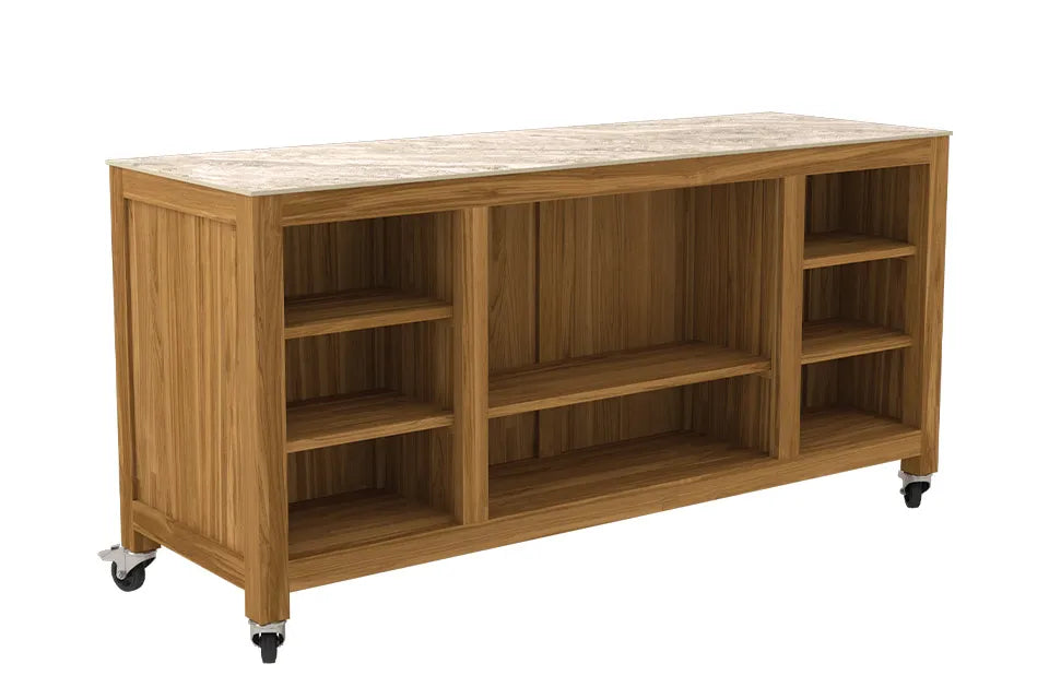 Passion Grills | Milano Buitenkeuken Eiland met Wielen | 180 x 60 cm | Albastro Cream