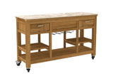 Passion Grills | Milano Bar Eiland met Wielen | 150-200 x 50 cm | Albastro Cream