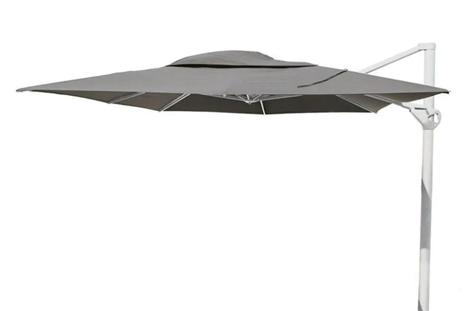 4 Seasons Outdoor | Siesta Zweefparasol Premium 300 x 400 cm | Wit-Charcoal