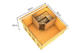 Karibu | Mainburg 3 Sauna Set B Terragrijs | Kachel 9 kW Externe Bediening