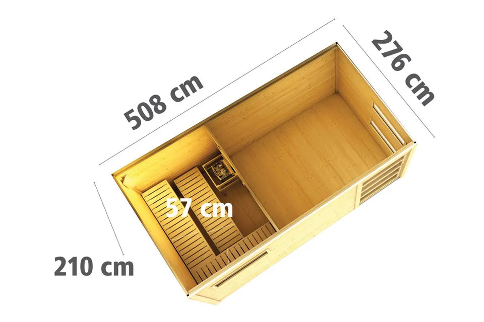 Karibu | Hygge Buitensauna | Kachel 9 kW Externe Bediening