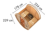 Karibu | Barrelsauna 1 | Kachel 9 kW Geïntegreerde Bediening