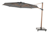 Siesta Premium Parasol Ø350 cm, Antraciet-Houtlook - 4 Seasons Outdoor