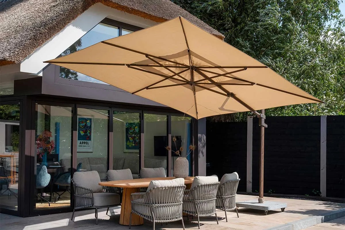 4 Seasons Outdoor | Finca Zweefparasol 400 x 300 cm | Wenge Frame Beach