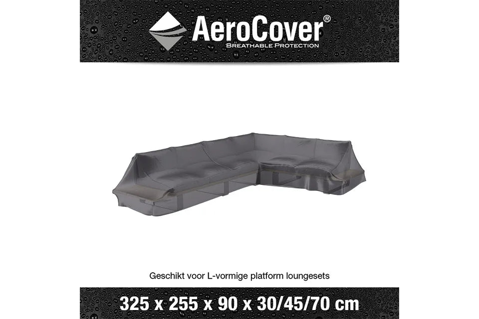 Platinum AeroCover | Loungesethoes 325 x 255 x 90 x 30-45-70(h) | L-Platform Rechts