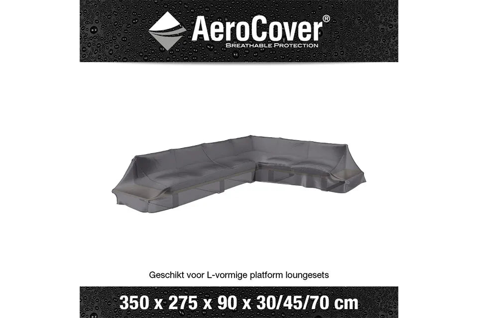 Platinum AeroCover | Loungesethoes 350 x 275 x 90 x 30-45-70(h) | L-Platform Rechts