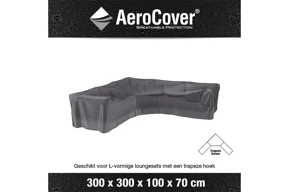 Platinum AeroCover | Loungesethoes 300 x 300 x 100 x 71(h) cm | L-vorm Trapeze