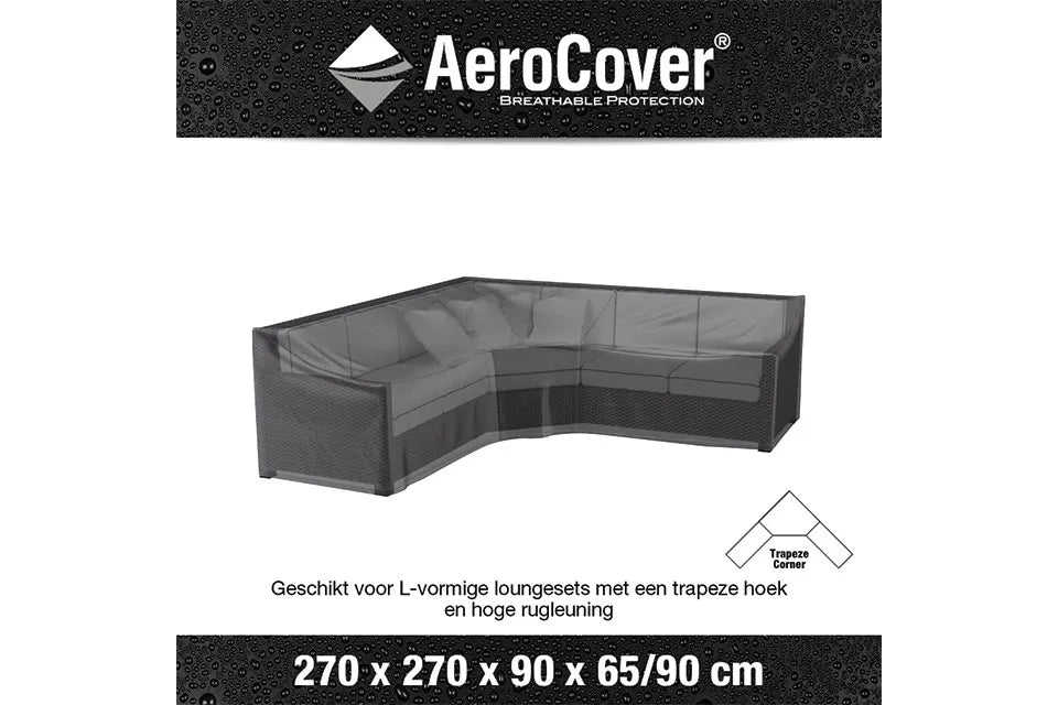 Platinum AeroCover | Loungesethoes 270 x 270 x 90 x 65-90(h) cm | L-vorm Trapeze