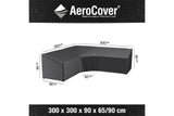 Platinum AeroCover | Loungesethoes 300 x 300 x 90 x 65-90(h) cm | L-vorm Trapeze