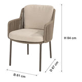 Afmetingen 4 Seasons Outdoor | Bernini Tuinstoel | Terre — B 61 × D 67 × H 84 cm