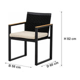 Afmetingen Apple Bee | Dominica Tuinstoel — B 58 × D 60 × H 82 cm