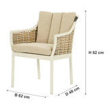 Afmetingen Apple Bee | Milou Tuinstoel | Oyster — B 62 × D 48 × H 82 cm