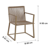 Afmetingen Borek | Lincoln Tuinstoel | Zand — B 60 × D 61 × H 80 cm