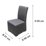 Afmetingen Fonteyn | Tuinstoel Klos | Sooty Sunbrella — B 51 × D 60 × H 95 cm