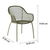 Afmetingen Max & Luuk | Anna Tuinstoel | Moss — D 62 × B 64 × H 85 cm