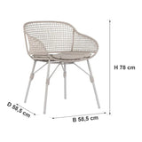 Afmetingen Max & Luuk | Kelvin Tuinstoel — D 58,5 × B 58,5 × H 78 cm