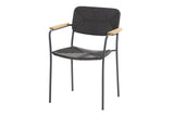 4 Seasons Outdoor | Bora Stapelstoel met Teak Arm | Antraciet