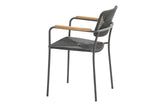 4 Seasons Outdoor | Bora Stapelstoel met Teak Arm | Antraciet