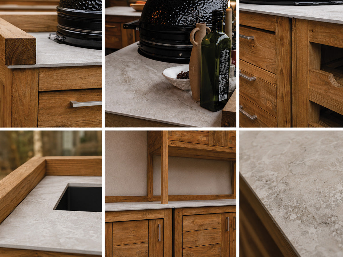 Passion Grills | Milano Buitenkeuken Opstelling 02 | Albastro Cream