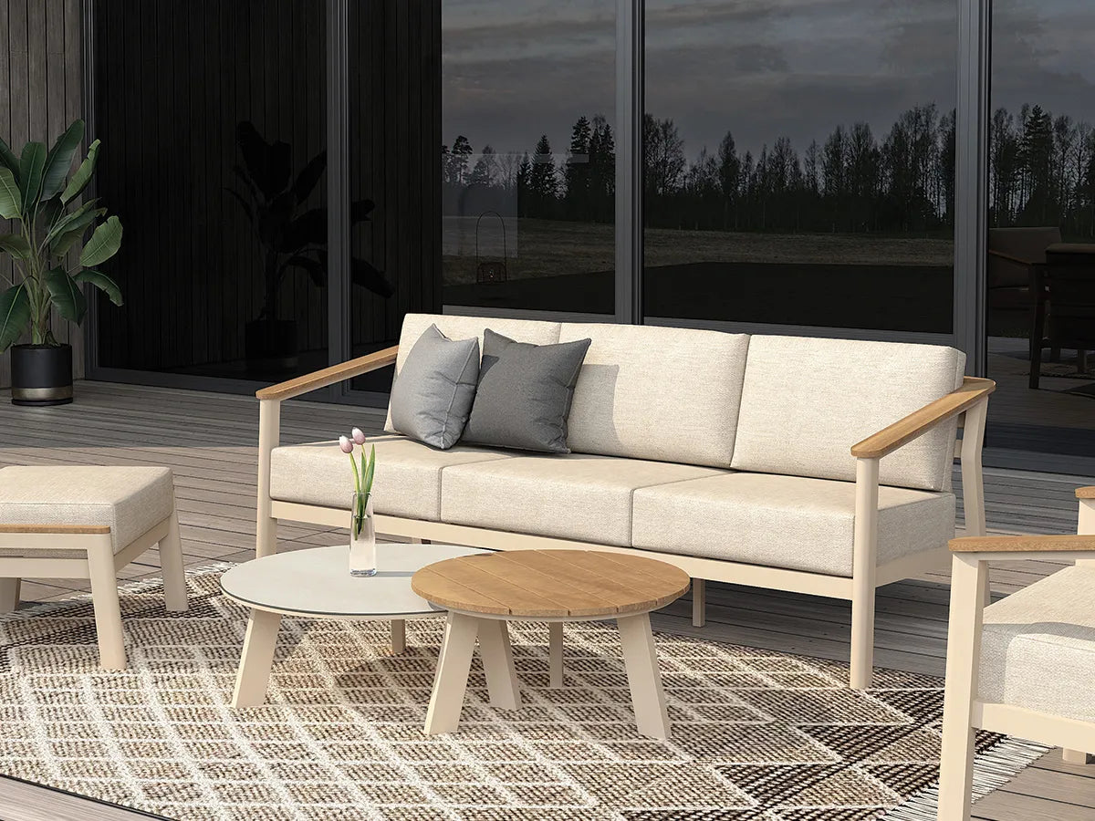 Taste by 4 Seasons | Emma Koffietafelset Ø65 en Ø80 cm | Latte-Ceramic-Teak