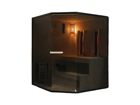 Fonteyn Finn 3 Hoek Combi Sauna - productfoto op witte achtergrond