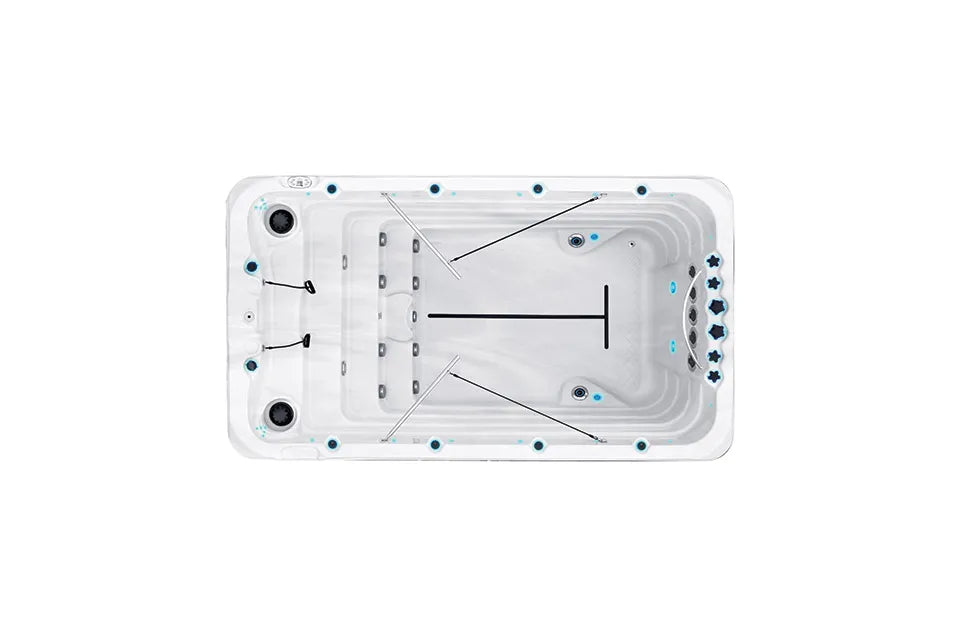 Fitness 1 Swimspa | Sterling White with DARK GREY