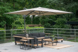 4 Seasons Outdoor | Siesta Zweefparasol Premium 300 x 400 cm | Wit-Charcoal